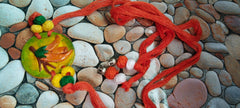 Handmade Clay Choker – Polash Bloom Edition (No Earrings)
