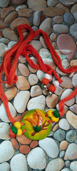 Handmade Clay Choker – Polash Bloom Edition (No Earrings)