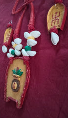 Handcrafted Clay & Kawri Jewellery Set – Handpainted Ethnic Elegance