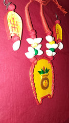 Handcrafted Clay & Kawri Jewellery Set – Handpainted Ethnic Elegance