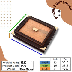 Handcrafted Rosewood and Mango Wood Dry Fruits Box with Brass Accents