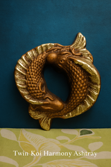 Bankura Handmade Terracotta Twin Koi Harmony Ashtray