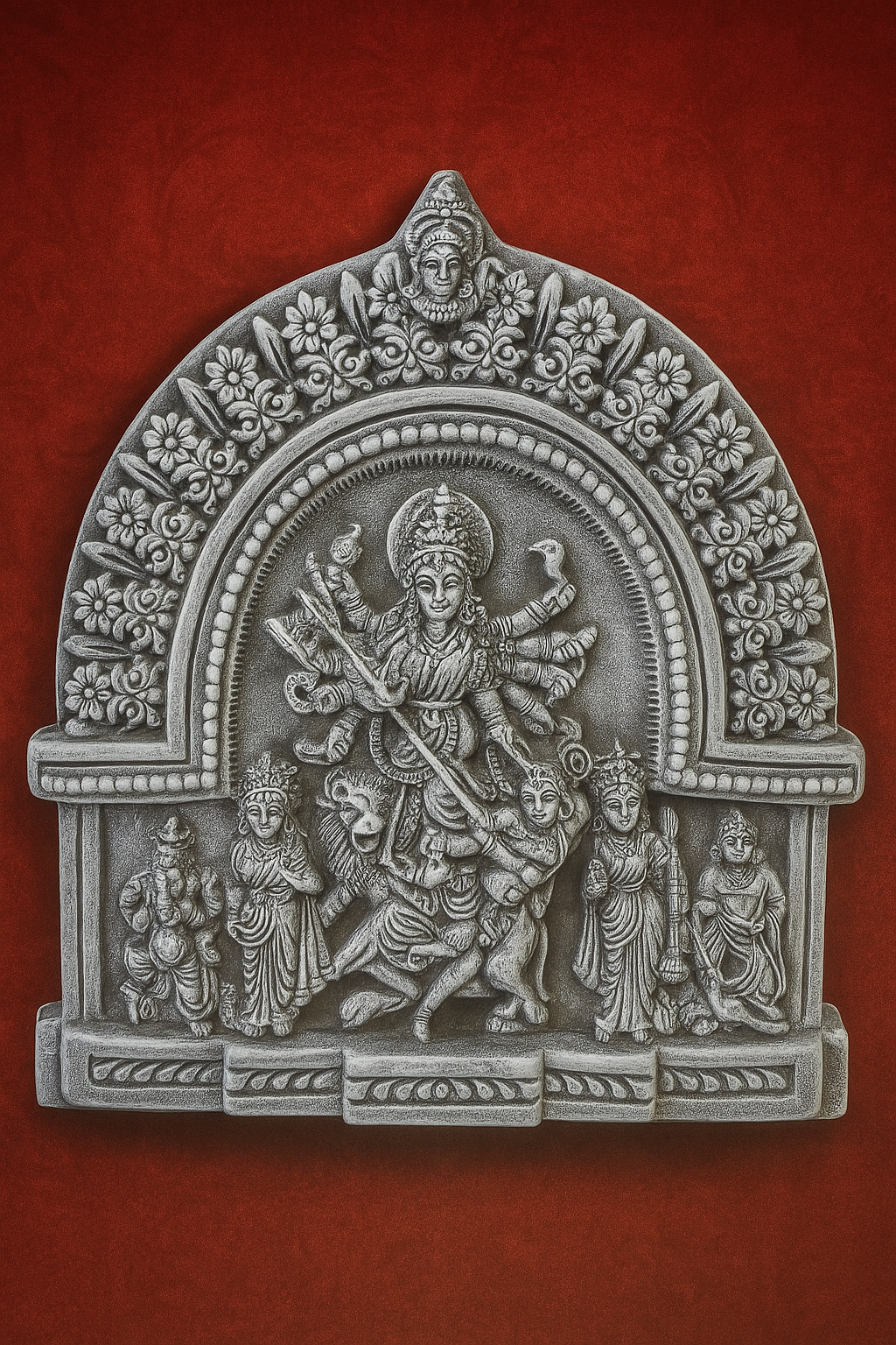 Bishnupur Terracotta Divine Bas-Relief of Goddess Durga Slaying Mahishasura