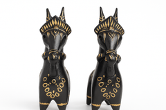 Elegant Black Terracotta Horse Figurines – Handcrafted Art from Bengal