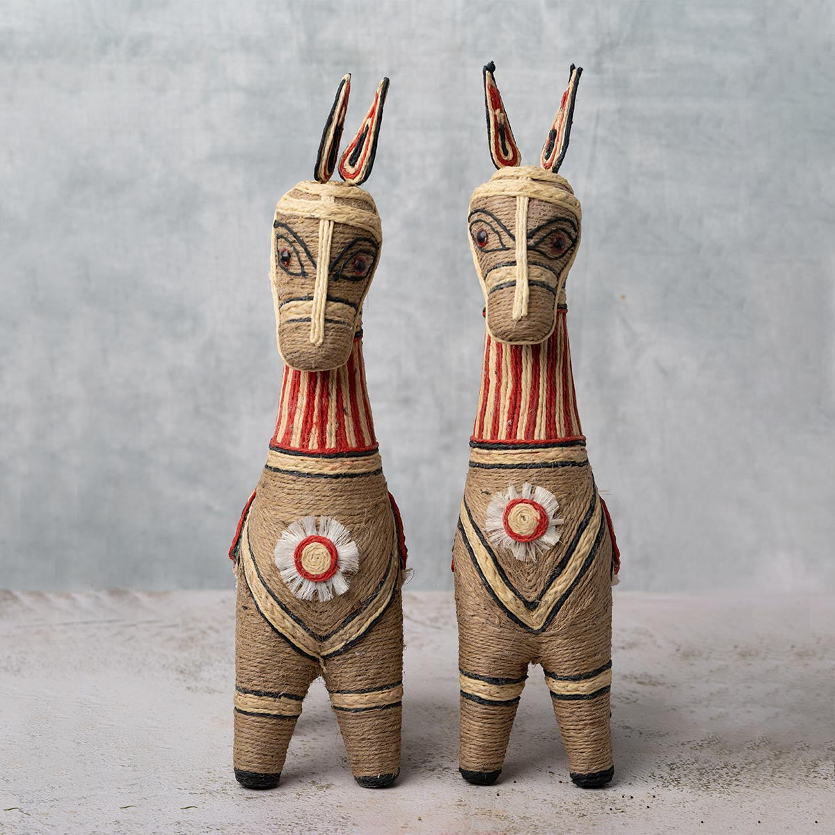 Handcrafted Jute Horse Figurines (Set of 2) – Rustic Home Décor