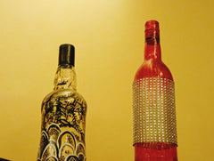 Elegance Duo – Handcrafted Designer Bottle Décor Set
