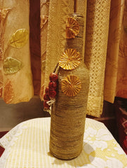 Golden Bloom Handmade Decorative Bottle