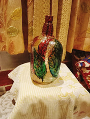 Nature’s Glow – Handcrafted Leaf Art Bottle