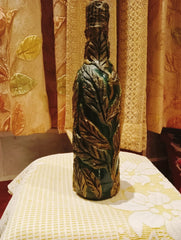 Rustic Leaf Embossed Bottle Art